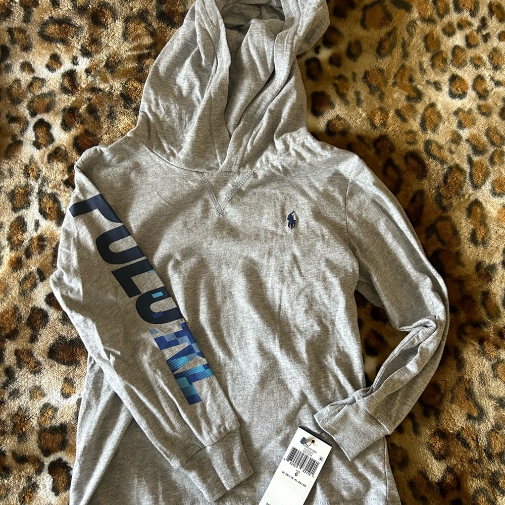 Polo by Ralph Lauren Gray Hoodie with Blue Logo
